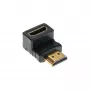 InLine HDMI-adapter stekker/bus naar beneden afgewinkeld, verguld, 4K2K