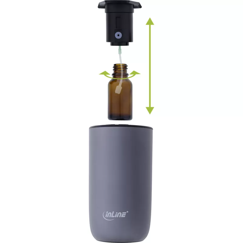 InLine aromadiffuser voor thuis en auto, waterloos, sfeerverlichting, oplaadbare accu (40141)