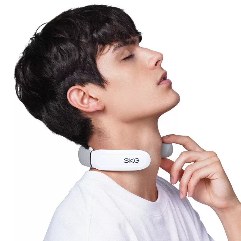 SKG 4356E - wit, combimassage, nek, wit, silicone, knoppen, batterij