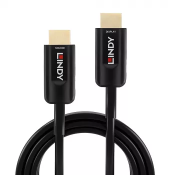 Lindy 10m glasvezel hybride ultra-high-speed HDMI-kabel, 10 m, HDMI type A (standaard), HDMI type A (standaard), 48 Gbit/s, Audio Return Channel (ARC), zwart