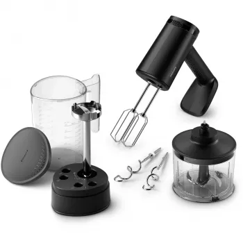 Handmixer Philips HR3781/20 — 500 W, 5 snelheden, turbo, zwart, incl. gardes, kneedhaken, hakmolen, maatbeker
