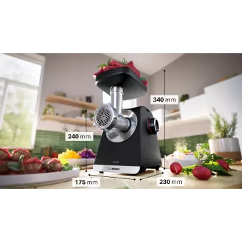 Bosch Serie 6 vleesmolen 2100 W zwart, zilver