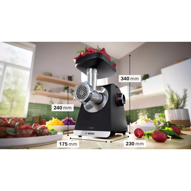 Bosch Serie 6 vleesmolen 2100 W zwart, zilver