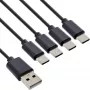 InLine USB 4in1 Y-oplaadkabel, 1x USB-A stekker naar 4x USB-C stekker, zwart 1 m