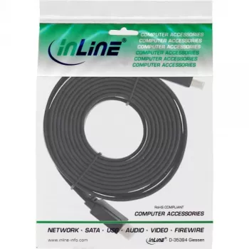 InLine HDMI platte kabel high speed kabel met Ethernet verguld zwart 5m