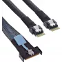 Serial Attached SCSI (SAS)-kabel InLine 27663C 1 m, 32 Gbit/s, MCIO x8 naar 2×4i SFF-8654