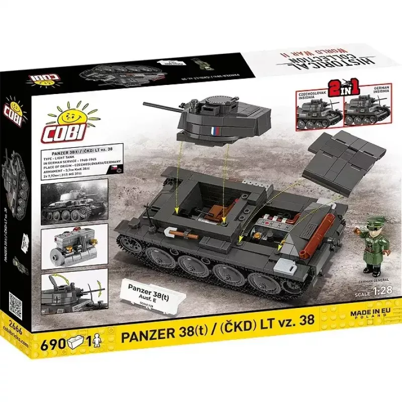 Bouwset Cobi Blocks tank 38 VZ.38 690 elementen – schaalmodellenset