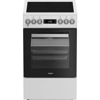 Whirlpool W5V5LCW vrijstaand fornuis elektrische kookplaat glaskeramiek zwart, wit