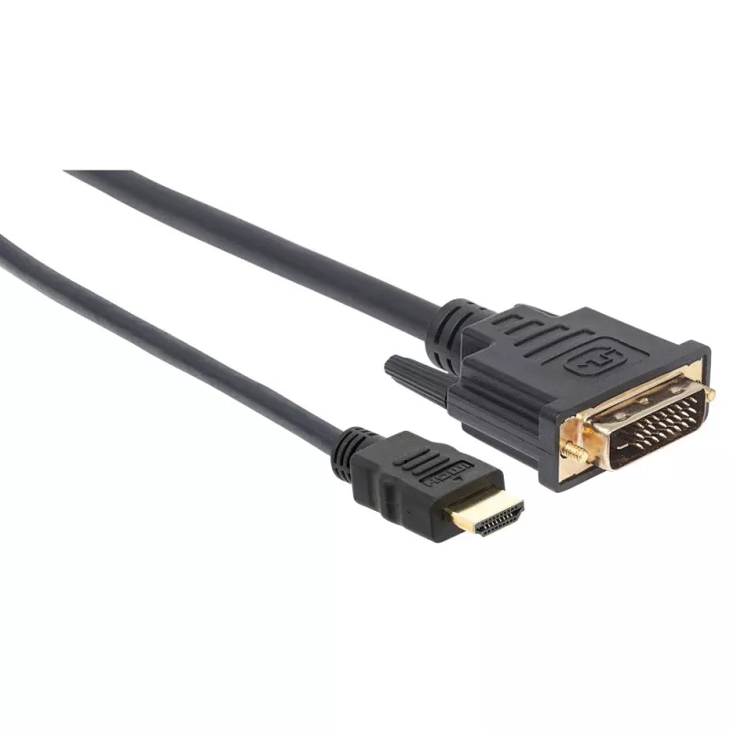 Techly videokabel HDMI naar DVI-D M/M 3m ICOC HDMI-D-030, 3 m, HDMI, DVI-D, stekker, stekker, goud