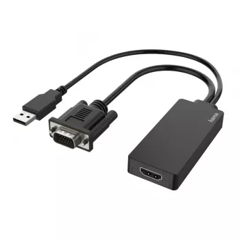 Hama 00200342 videokabel-adapter 0,15 m USB Type-A + VGA (D-Sub) HDMI zwart