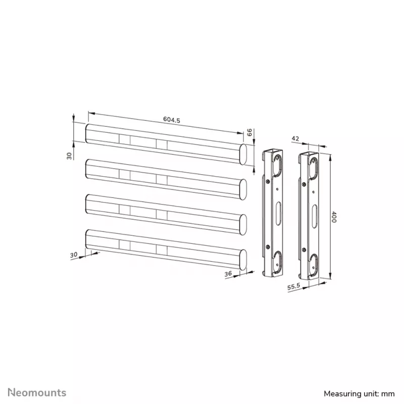 Neomounts AFL55-975BL VESA-uitbreidingsset 86-115 inch - max. 160 kg