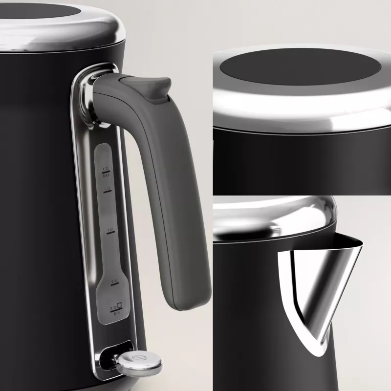 Waterkoker Tefal KI6668E0 — 1,7 l, 2400 W, roestvrijstalen behuizing, zwart