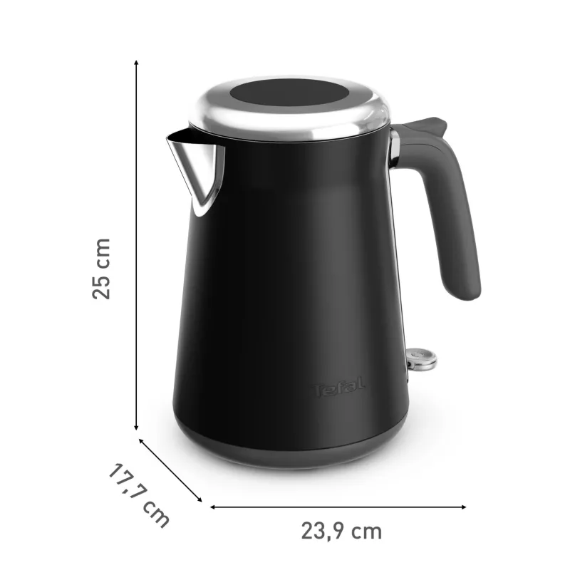 Waterkoker Tefal KI6668E0 — 1,7 l, 2400 W, roestvrijstalen behuizing, zwart