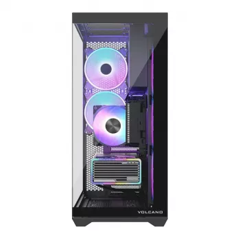 MODECOM Volcano SPACE XL ARGB Full-Tower pc-behuizing — Full Tower, E-ATX-ondersteuning, gehard glas, ARGB, tot 440 mm GPU