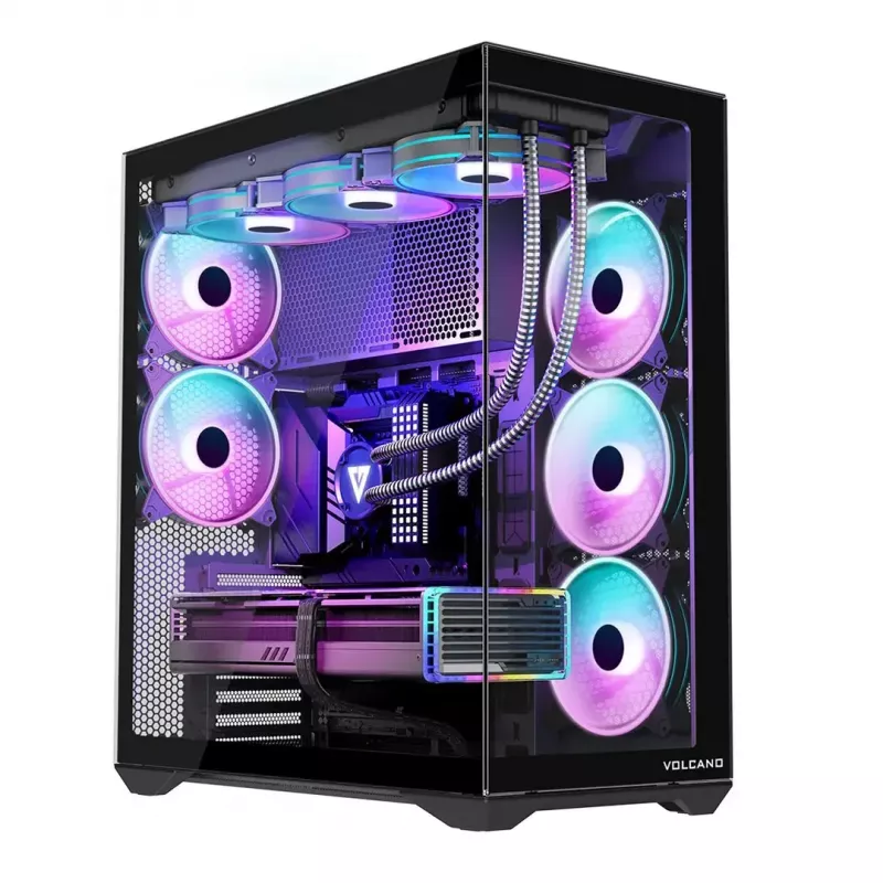 MODECOM Volcano SPACE XL ARGB Full-Tower pc-behuizing — Full Tower, E-ATX-ondersteuning, gehard glas, ARGB, tot 440 mm GPU
