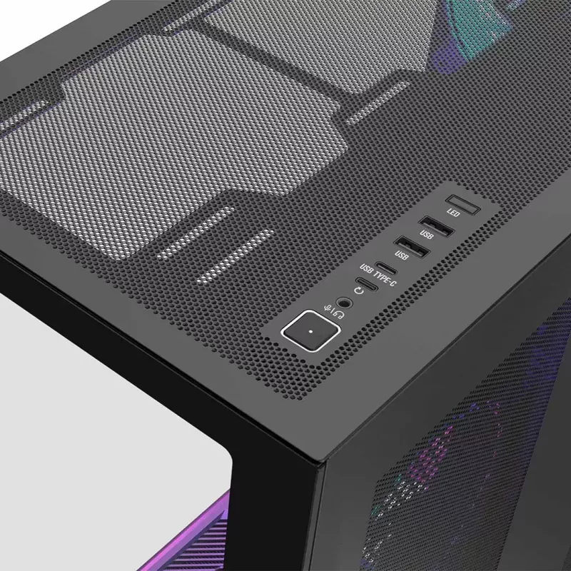 MODECOM Volcano SPACE XL ARGB Full-Tower pc-behuizing — Full Tower, E-ATX-ondersteuning, gehard glas, ARGB, tot 440 mm GPU