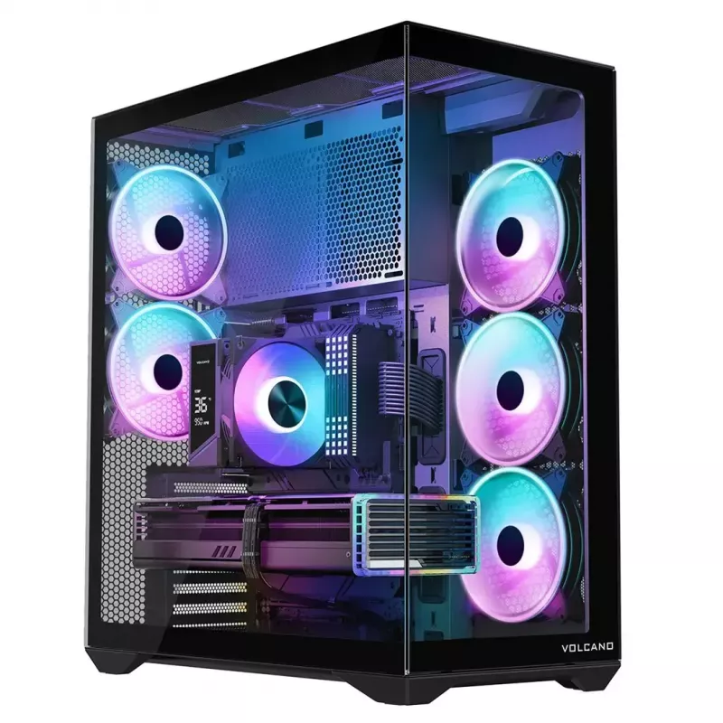 MODECOM Volcano SPACE XL ARGB Full-Tower pc-behuizing — Full Tower, E-ATX-ondersteuning, gehard glas, ARGB, tot 440 mm GPU