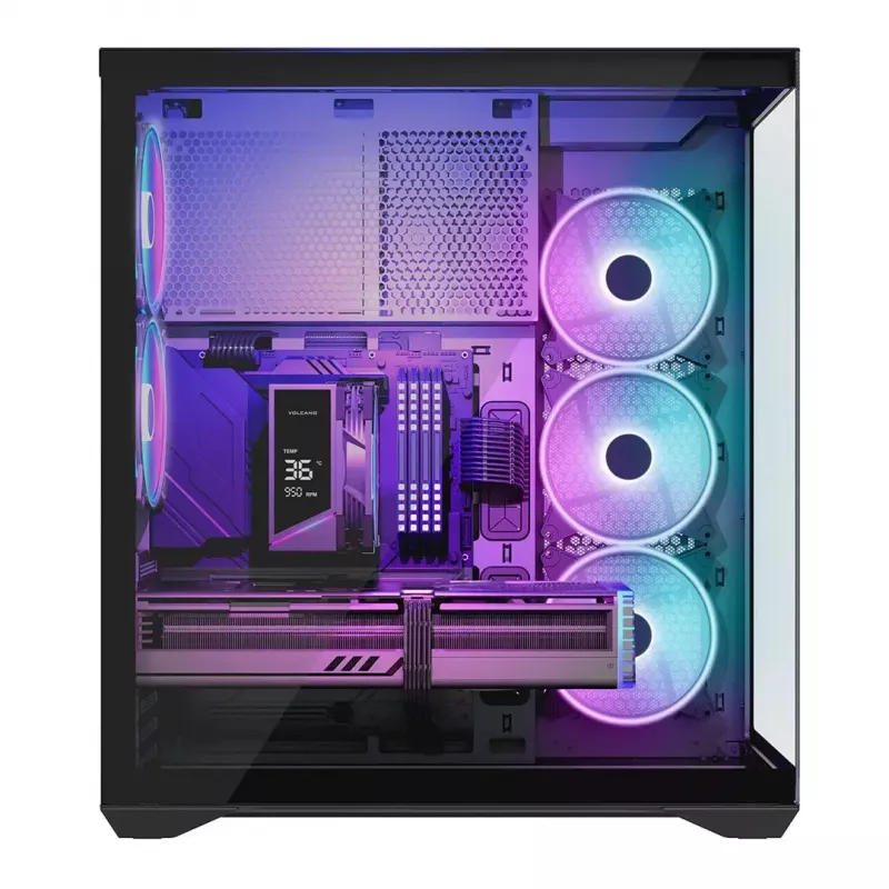 MODECOM Volcano SPACE XL ARGB Full-Tower pc-behuizing — Full Tower, E-ATX-ondersteuning, gehard glas, ARGB, tot 440 mm GPU