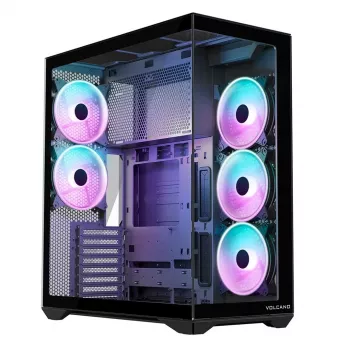 MODECOM Volcano SPACE XL ARGB Full-Tower pc-behuizing — Full Tower, E-ATX-ondersteuning, gehard glas, ARGB, tot 440 mm GPU