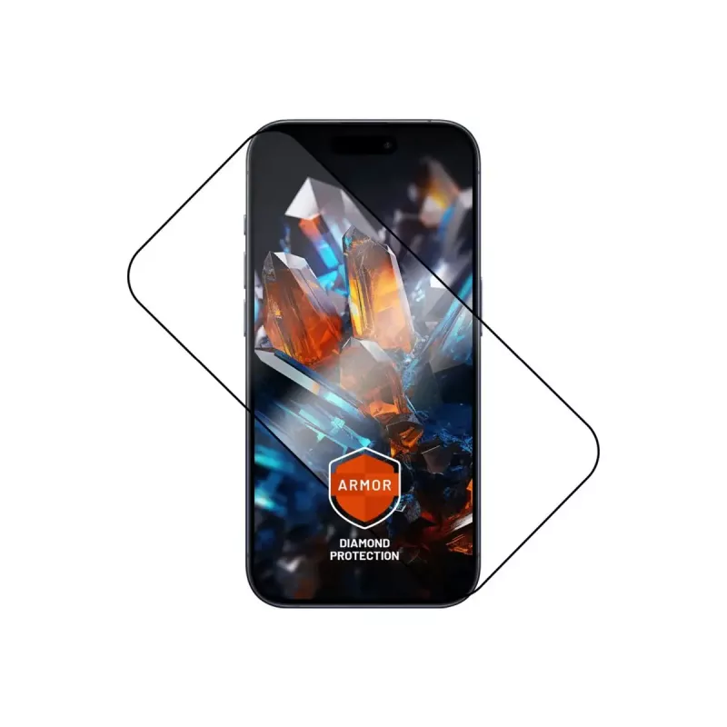Displayschermfolie FIXED voor Apple iPhone 17 Pro — gehard glas, zwart, Armor met antistofapplicator en AR-laag