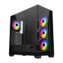 FSP M340-BA behuizing midi tower mITX, mATX, ATX zwart ARGB, midi tower, pc, zwart, ATX, micro ATX, Mini-ITX, glas, SPCC, 17 cm