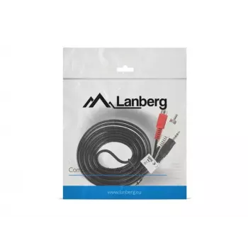 Audiokabel Lanberg CA-MJRC-10CC-0020-BK 3,5 mm RCA 2 m zwart rood wit