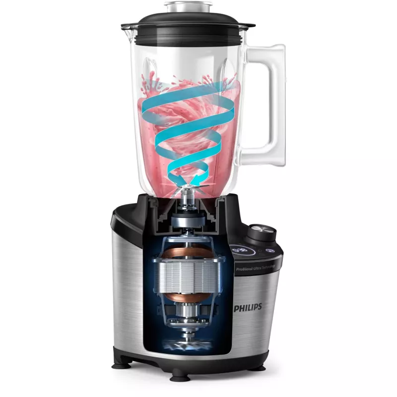 Tafelblender Philips 7000-serie HR3760/10 zwart roestvrijstaal
