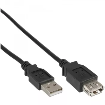 USB 2.0 verlengkabel Type-A stekker/bus InLine 34605B zwart 5m