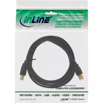 USB 2.0 verlengkabel Type-A stekker/bus InLine 34605B zwart 5m