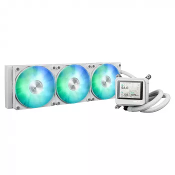 All-in-one-vloeistofkoeler ASUS MAX Gaming LC 360 ARGB LCD White Edition, 120-mm-ventilator, ondersteunt AM4/AM5/LGA1700