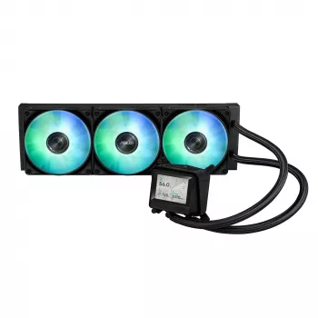 All-in-one-vloeistofkoeler ASUS MAX GAMING LC 360 ARGB LCD — 360-mm-radiator, 120-mm-ventilator, ondersteunt AM4/AM5/LGA1700, zwart