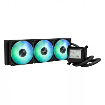 All-in-one-vloeistofkoeler ASUS MAX GAMING LC 360 ARGB LCD — 360-mm-radiator, 120-mm-ventilator, ondersteunt AM4/AM5/LGA1700, zwart