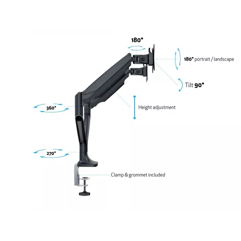 Multibrackets M Deskmount gasveer dual zwart