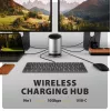 AXAGON HMC-WL9 USB-C 9-in-1 dockinghub met 10 Gbit/s, 100W PD, 8K HDMI, ethernet, draadloos laden