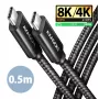 USB-C-naar-USB-C-kabel AXAGON BUCM4X-CM05AB — USB4 Gen 3x2, 40 Gbit/s, 240 W, 0,5 m, zwart