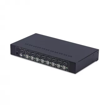 StarTech.com 8-poorts HDMI KVM-switch met 1U-rackmountkit, 4K 60Hz HDMI 2.0, knop- en hotkey-omschakeling, 4-poorts USB-hub, besturingssysteemonafhankelijk, TAA-conform
