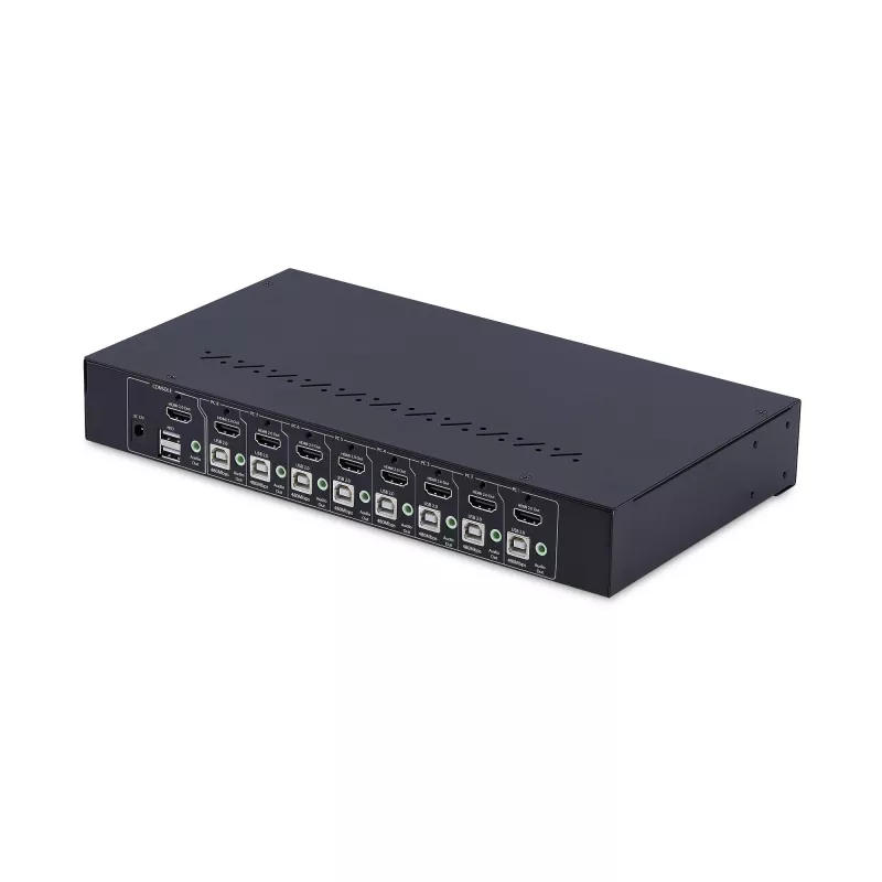 StarTech.com 8-poorts HDMI KVM-switch met 1U-rackmountkit, 4K 60Hz HDMI 2.0, knop- en hotkey-omschakeling, 4-poorts USB-hub, besturingssysteemonafhankelijk, TAA-conform