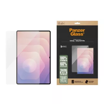 Beeldschermbeschermer PanzerGlass voor Samsung Galaxy Tab S11 Ultra — gehard glas, Ultra-Wide Fit, transparant, droge toepassing
