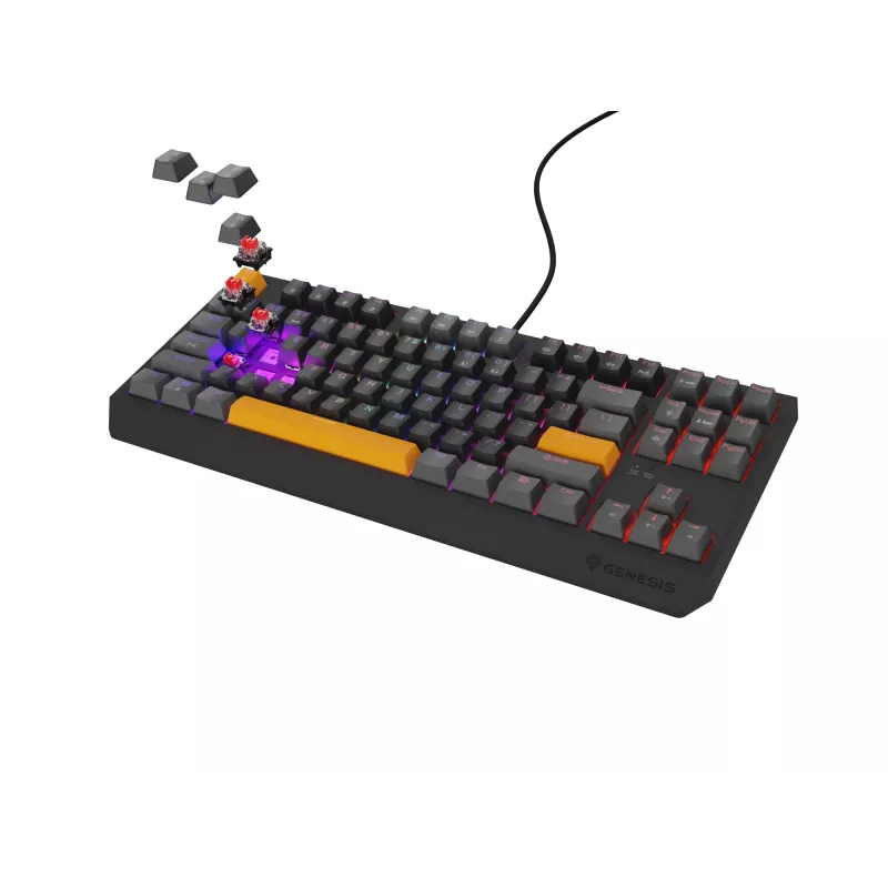 GENESIS Thor 230 TKL toetsenbord gaming USB + RF draadloos + Bluetooth QWERTY zwart, grijs, oranje