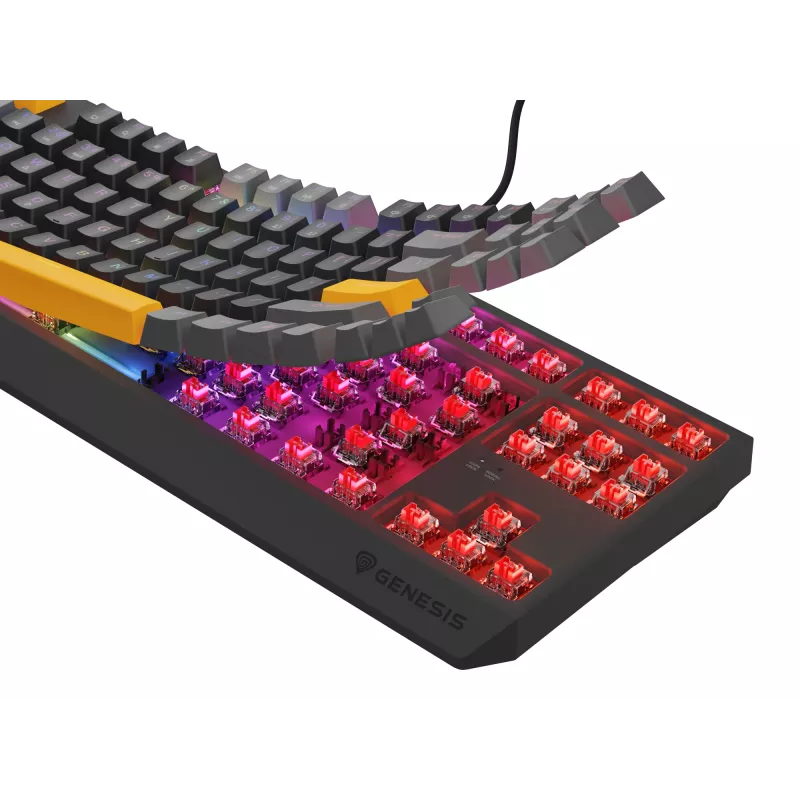 GENESIS Thor 230 TKL toetsenbord gaming USB + RF draadloos + Bluetooth QWERTY zwart, grijs, oranje
