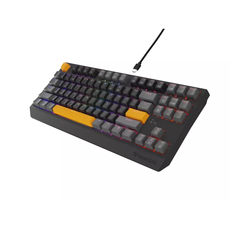 GENESIS Thor 230 TKL toetsenbord gaming USB + RF draadloos + Bluetooth QWERTY zwart, grijs, oranje