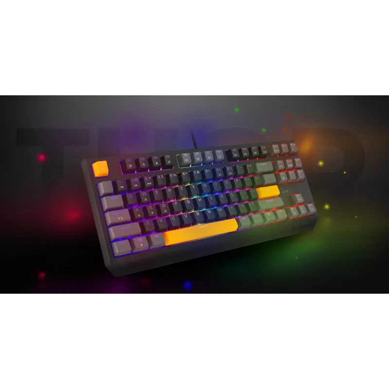 GENESIS Thor 230 TKL toetsenbord gaming USB + RF draadloos + Bluetooth QWERTY zwart, grijs, oranje