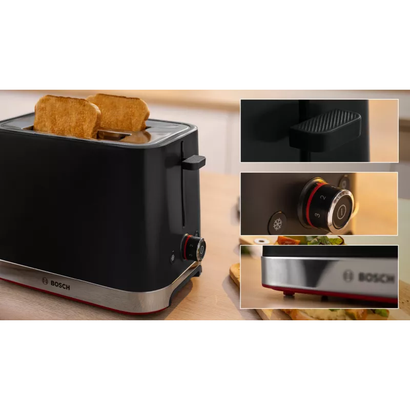 Bosch TAT4M223 toaster 4 2 sneetjes 950 W zwart, roestvrij staal