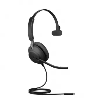Jabra Evolve2 40 USB-C, MS Teams mono, bedraad, kantoor/callcenter, 20 - 20000 Hz, 113 g, headset, zwart