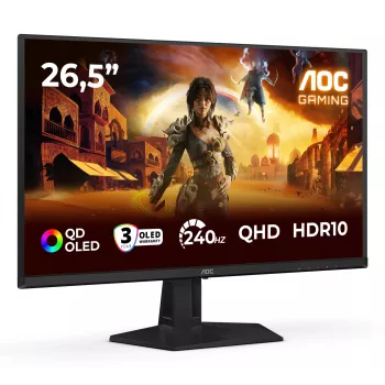 AOC G4 Q27G41ZDF computermonitor 67,3 cm (26,5 inch) 2560 x 1440 pixels Quad HD QD-OLED zwart, rood