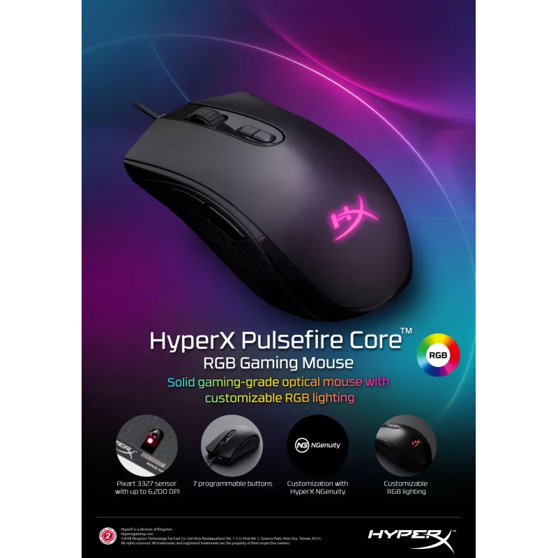 HyperX Pulsefire Core – gamingmuis (zwart)