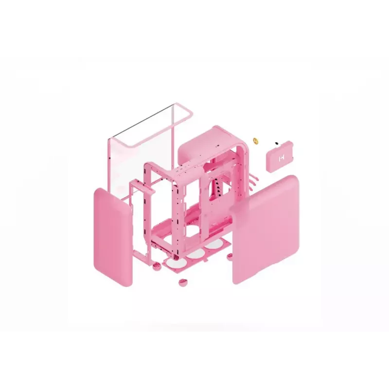 Mid-tower pc-behuizing HYTE X50 Strawberry Milk, model CS-HYTE-X50G-SM