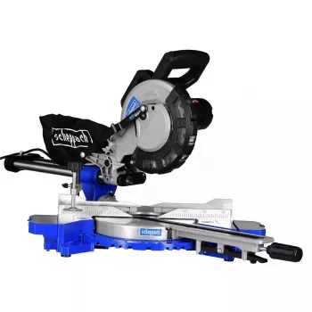 Afkort- en verstekzaag Scheppach HM216 2000 W, 4700 t/min, zaagdiepte 65 mm, zaagbreedte 340 mm, lasergeleiding, zachte aanloop