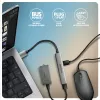 USB-hub AXAGON HUE-STA — 4-poorts aluminium strip, 1× USB-A 5 Gbit/s + 2× USB-A & 1× USB-C 480 Mbit/s, USB-A-host, grijs