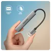 USB-hub AXAGON HUE-STA — 4-poorts aluminium strip, 1× USB-A 5 Gbit/s + 2× USB-A & 1× USB-C 480 Mbit/s, USB-A-host, grijs